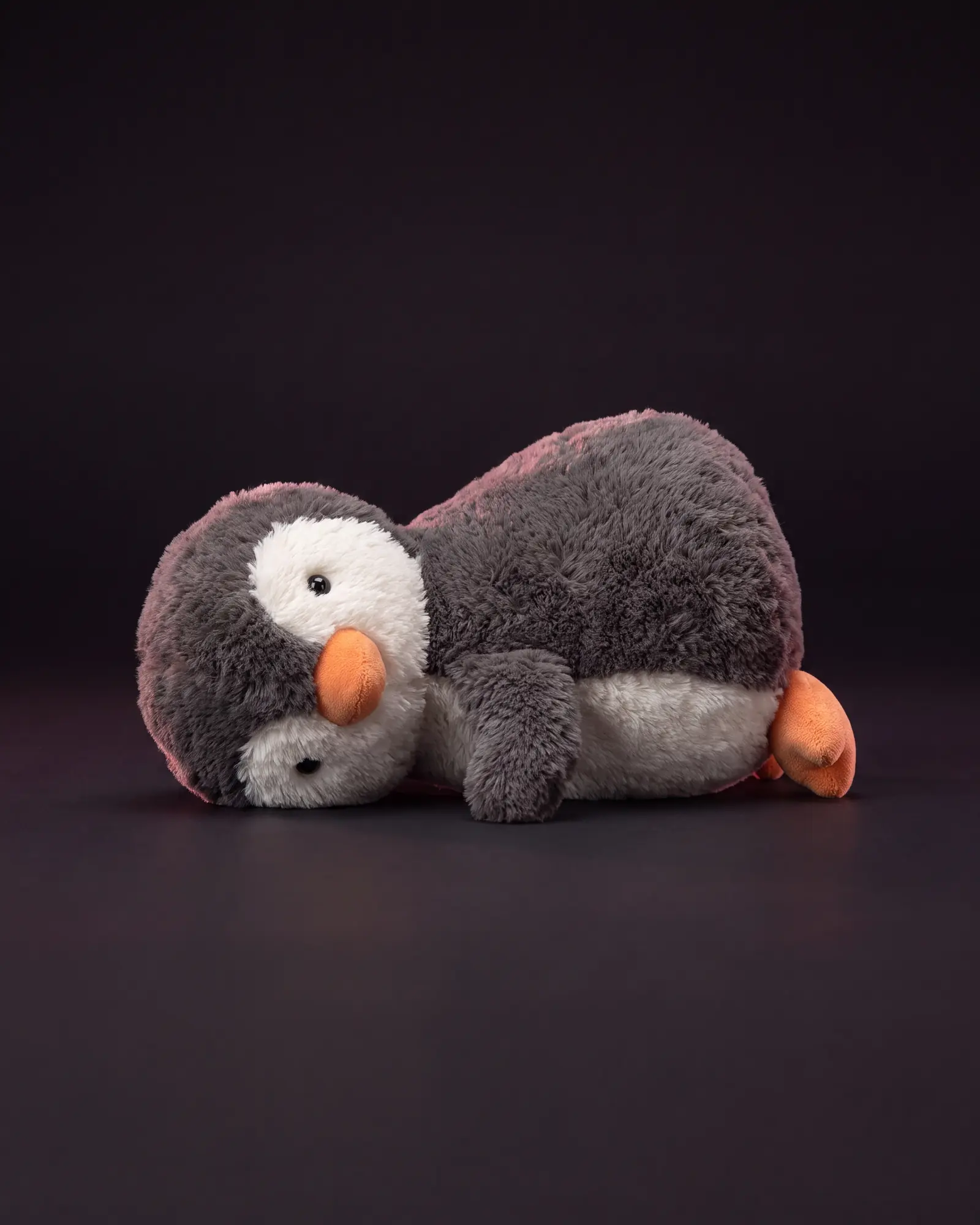 Peanut Penguin on a dark studio background.